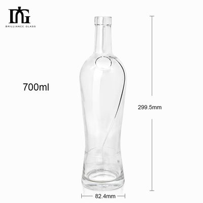 Bouteilles en verre de 700 ml à fond épais gravées pour les boissons alcoolisées personnalisées et fournies gratuitement