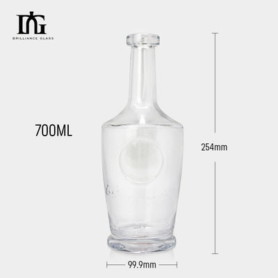 OEM/ODM Acceptable 750 ml Bouteille vide en verre Super Flint pour le whisky Gin Vodka