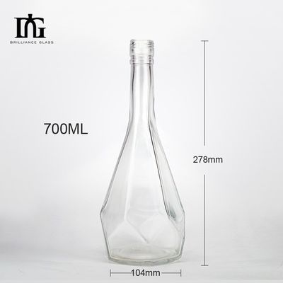 700 ml Graverie en verre Forme unique Forme personnalisée Liquor Gin Vodka Bouteille de spiritueux