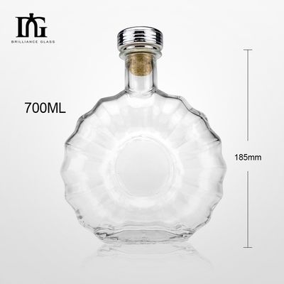 Bouteille en verre à bouchon de type liège à vis personnalisée pour les alcools et les boissons