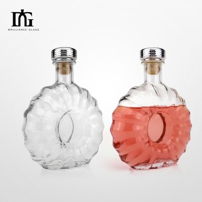 Bouteille en verre à bouchon de type liège à vis personnalisée pour les alcools et les boissons