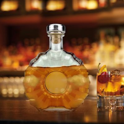 Bouteille en verre à bouchon de type liège à vis personnalisée pour les alcools et les boissons