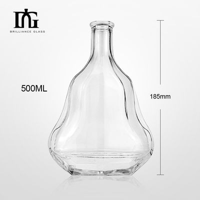 Forme carrée Extra Flint Cork Finish Collier de verre Bouteille d'alcool avec logo personnalisé