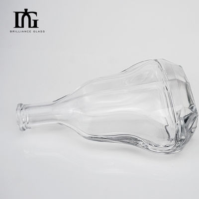 Forme carrée Extra Flint Cork Finish Collier de verre Bouteille d'alcool avec logo personnalisé