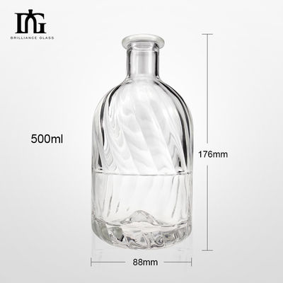Matériau du collier: verre 750 ml Bouteille de gin au rhum avec fond épais et bouchon en liège