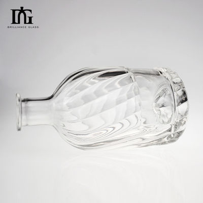 Matériau du collier: verre 750 ml Bouteille de gin au rhum avec fond épais et bouchon en liège