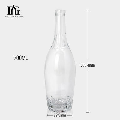250 ml/500 ml/700 ml/750 ml capacité Bouteille de vin rouge en verre Sceau en liège durable et étanche à l'air