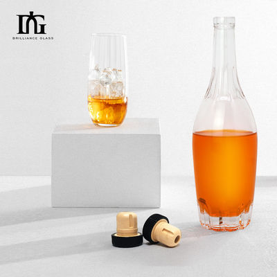 250 ml/500 ml/700 ml/750 ml capacité Bouteille de vin rouge en verre Sceau en liège durable et étanche à l'air