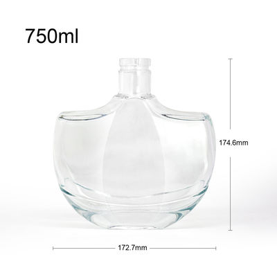 Bouteille en verre à fond épais de 500 ml pour whisky, rhum, gin et autres liqueurs