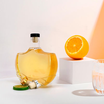 Bouteille en verre à fond épais de 500 ml pour whisky, rhum, gin et autres liqueurs