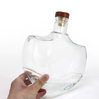 Bouteille en verre à fond épais de 500 ml pour whisky, rhum, gin et autres liqueurs