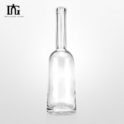Bouteille de vin en verre haute flint spirit 100 ml ronde en forme de cou solitaire vide avec liège sur mesure