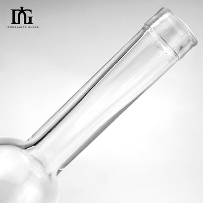Bouteille de vin en verre haute flint spirit 100 ml ronde en forme de cou solitaire vide avec liège sur mesure