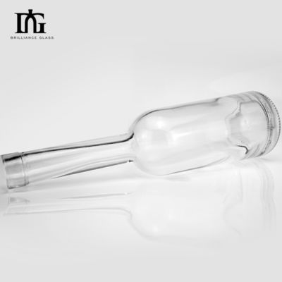 Bouteille de vin en verre haute flint spirit 100 ml ronde en forme de cou solitaire vide avec liège sur mesure