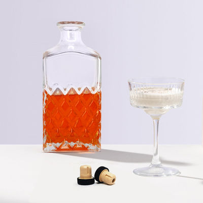 Collier de verre de luxe sans plomb Cristal verre de whisky décantateur avec joint de liège