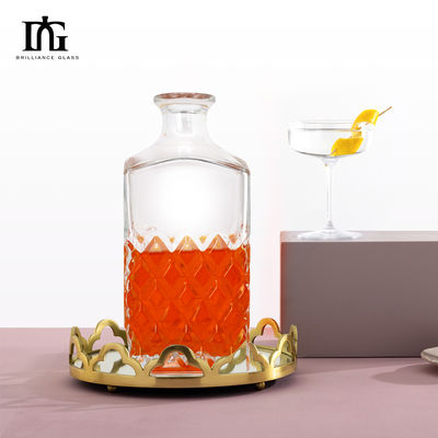 Collier de verre de luxe sans plomb Cristal verre de whisky décantateur avec joint de liège