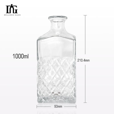Collier de verre de luxe sans plomb Cristal verre de whisky décantateur avec joint de liège
