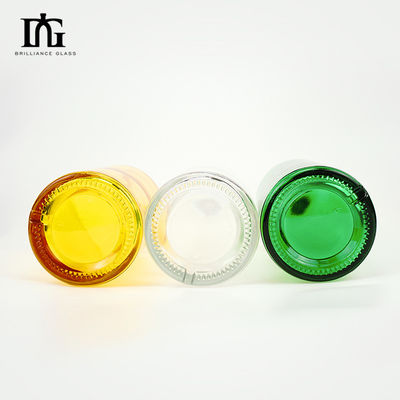 Bouteille de verre à fond épais et rond avec collier en liège
