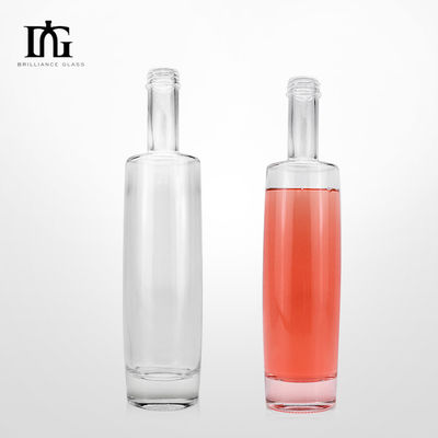 Matériau de base Verre Bouteilles de verre rondes sur mesure 500 ml 750 ml pour le vin Liqueur eau de boisson
