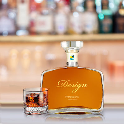 Collier en verre 70cl 75cl Whisky Tequila Whiskey Vodka Gin Liquor Rum Bouteille carrée