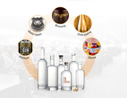 Bouteille en verre de liqueur 700 ml 750 ml Gin nordique Whisky 500 ml Vodka Bouteille pour le vin