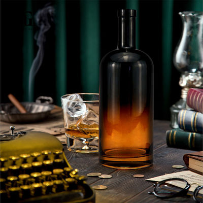 Bouteille en verre vert olive de 700 ml avec couvercle en liège et gravure sur mesure