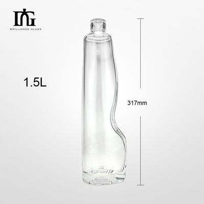 Emballage en verre avec le logo du client pour les boissons alcoolisées Vodka Tequila Gin Couvercle de liège scellé