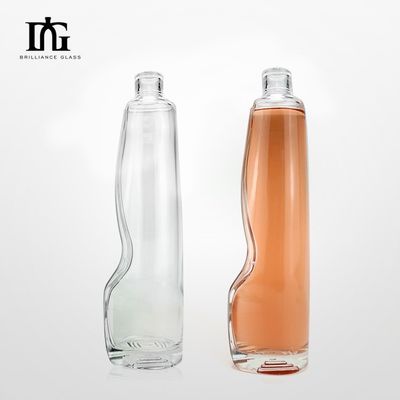 Emballage en verre avec le logo du client pour les boissons alcoolisées Vodka Tequila Gin Couvercle de liège scellé