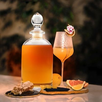 375 ml 500 ml 750 ml Bouteille de vin en verre clair de forme ronde pour boissons Acceptable