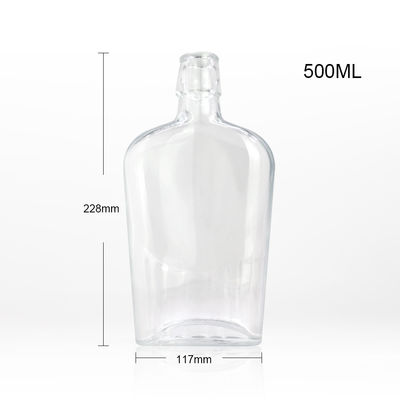 750 ml/1000 ml Bouteille en verre pour alcools Whisky Rum Gin Tequila Brandy Bouchon de liège gravé