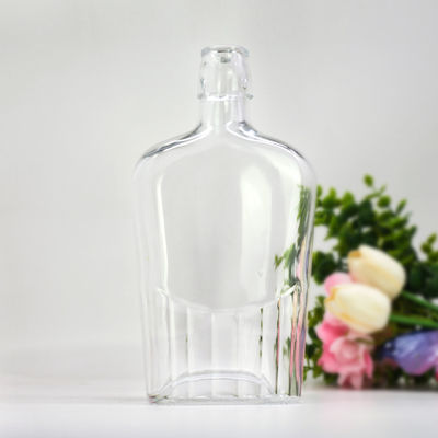 750 ml/1000 ml Bouteille en verre pour alcools Whisky Rum Gin Tequila Brandy Bouchon de liège gravé