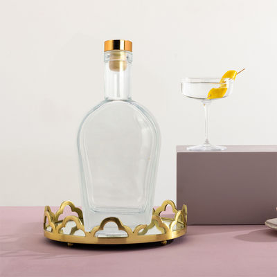 Whisky Liquor Gin Rum Vodka Bouteille en verre avec bouchon en verre 450ml 700ml 750ml Matériau du collier