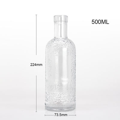 Bouteille en verre pour boissons de surface de manipulation de l'écorce acide de 750 ml de capacité et transparente