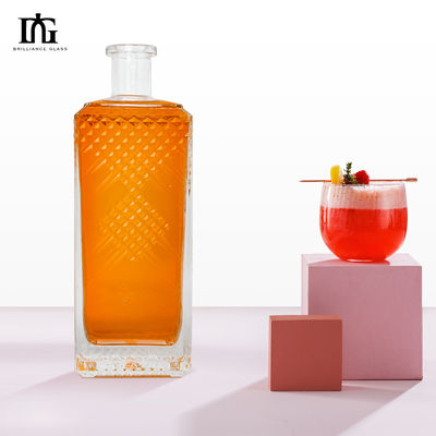 Type d'étanchéité Bouteille en verre de 700 ml 375 ml 500 ml pour le whisky Liqueur Square Vodka