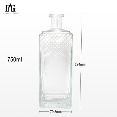 Type d'étanchéité Bouteille en verre de 700 ml 375 ml 500 ml pour le whisky Liqueur Square Vodka