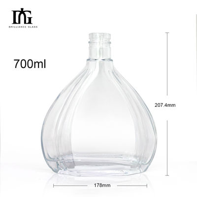 Bouteille de verre vide de 500 ml pour le rhum, le whisky, la vodka et les spiritueux