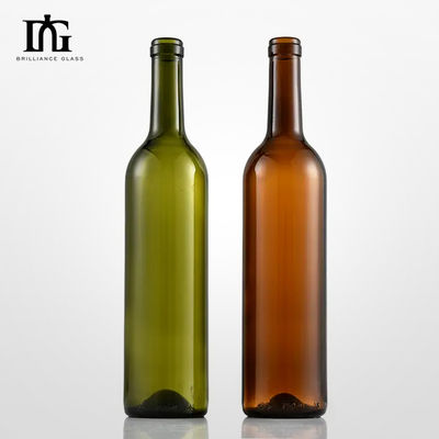 750 ml bouteille de vin en verre à bouchon de liège pour boissons gazeuses en couleur verte ancienne personnalisée