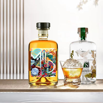 375 ml Bouteille de tequila ronde et transparente vide Super Flint