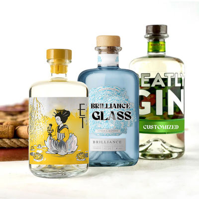 375 ml Bouteille de tequila ronde et transparente vide Super Flint