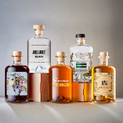 375 ml Bouteille de tequila ronde et transparente vide Super Flint