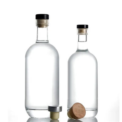 250 ml/500 ml/700 ml/750 ml Bouteilles en verre à base de flint avec type d'étanchéité CORK