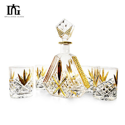 Décanteur de whisky à cristaux avec 2 verres de whisky à l'ancienne