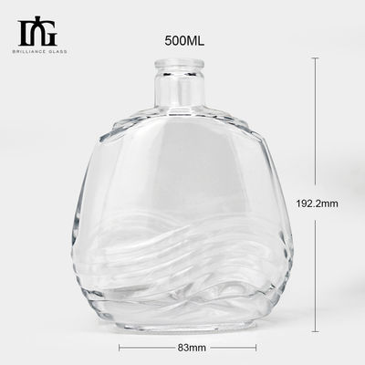 750 ml bouteilles en verre rondes et claires de 700 ml pour le whisky et le cognac TJ008
