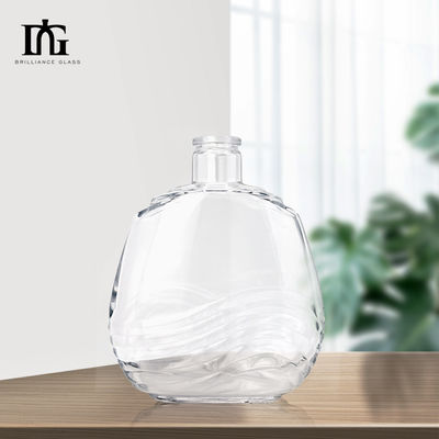 750 ml bouteilles en verre rondes et claires de 700 ml pour le whisky et le cognac TJ008