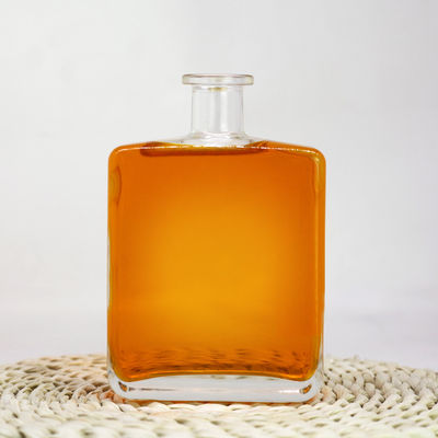 Bouteille en verre avec bouchon de liège pour le gin, le rhum, la vodka, le whisky, la tequila, les spiritueux, 700 ml, clair