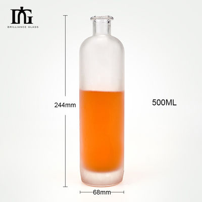 Bouteilles d'alcool avec le logo du client acceptable 500 ml verre rond clair